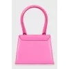 Leather mini bag with tag