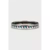 Silver bracelet with geometric pattern