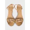 Leather mid heel sandals