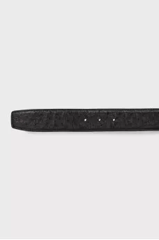 Men's leather belt with silver buckle