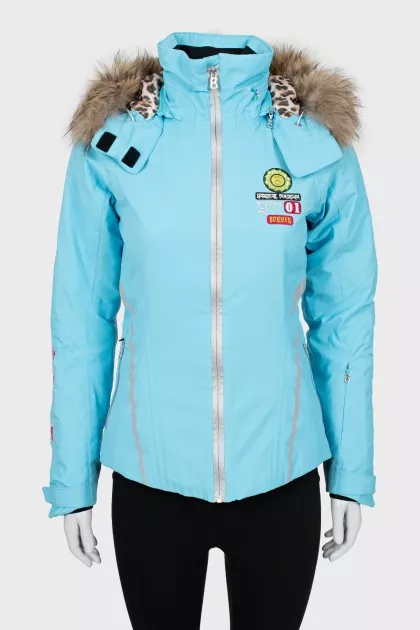 Ski jacket with fur hood