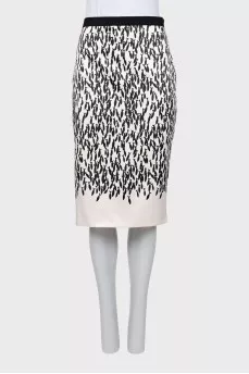 Printed fitted skirt