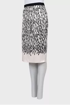 Printed fitted skirt