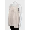 Beige sleeveless blouse