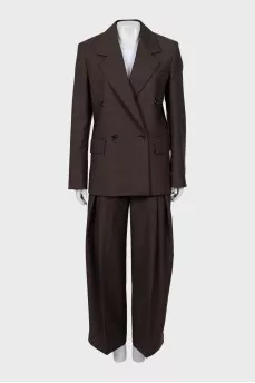 Wool suit with palazzo pants