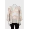 Printed loose-fitting blouse