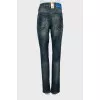 Jeans with patch pockets and tag