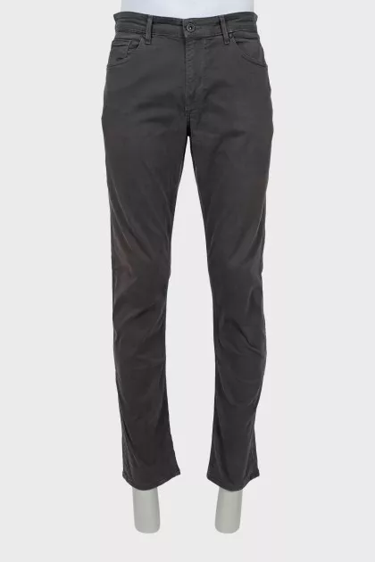 Men's gray straight jeans