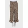 Animal print cropped trousers