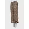 Animal print cropped trousers
