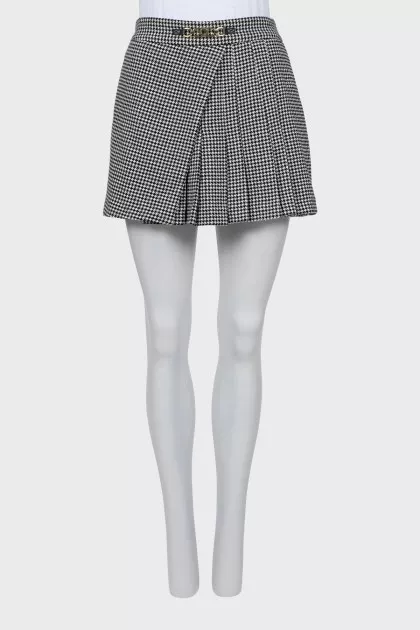 Short skirt in houndstooth print with tag