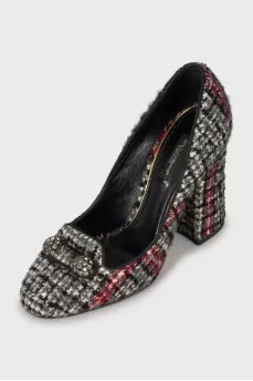 Textile block heels