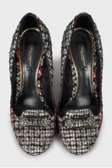 Textile block heels