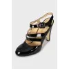 Leather slip-on sandals