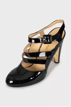 Leather slip-on sandals