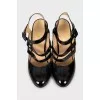 Leather slip-on sandals