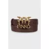 Brown belt with logo buckle