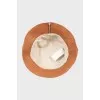 Brown leather bucket hat