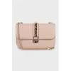 Beige leather crossbody bag
