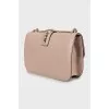 Beige leather crossbody bag