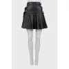 Leather skirt with belts