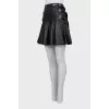 Leather skirt with belts