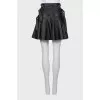 Leather skirt with belts