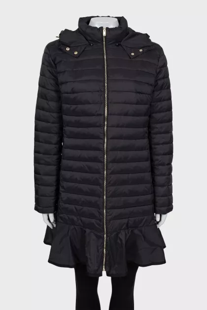 Quilted black jacket with skirt