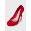 Red suede shoes