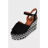 Patterned wedge sandals