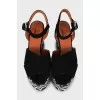 Patterned wedge sandals