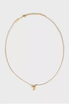 Gold-tone logo pendant