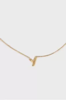Gold-tone logo pendant