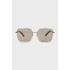 Rectangular sunglasses with gold frame