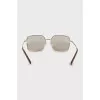 Rectangular sunglasses with gold frame