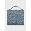 Leather and wood crossbody bag