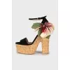 Suede wedge sandals