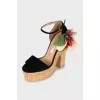 Suede wedge sandals
