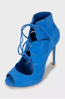 Suede lace-up shoes