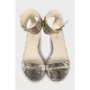 Sandals with embossed leather
