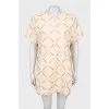 Printed dress with short sleeves