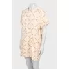 Printed dress with short sleeves