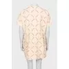 Printed dress with short sleeves