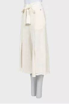 Knitted culottes with slits