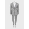 Gray suit with belt