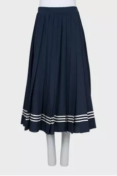 Blue pleated skirt
