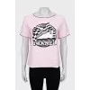 Striped T-shirt with signature print