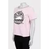 Striped T-shirt with signature print