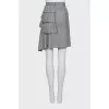 Wool mini skirt with ruffles