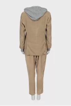 Corduroy brown suit with trousers